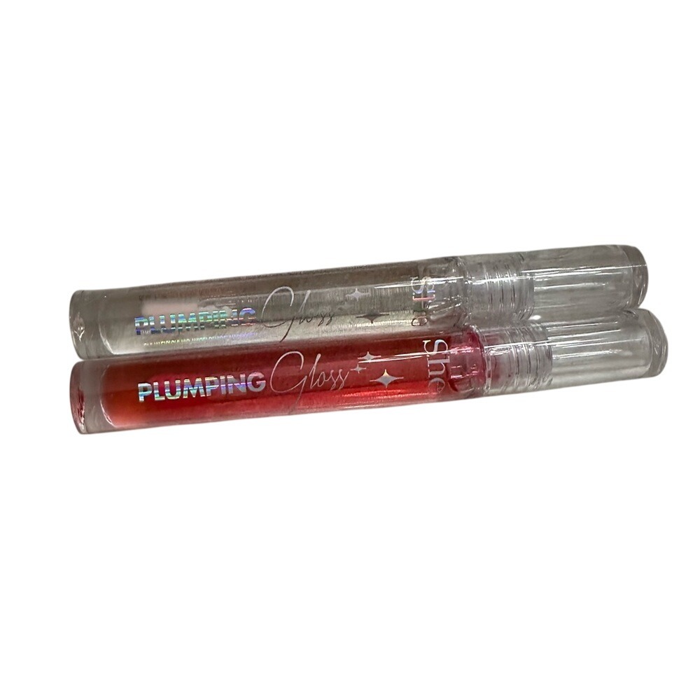 S.he Makeup Plumping Glossy Shine Lip Duo Set Red and Clear Gloss